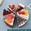 Modelo de Bolo Fruta Falsa Rolinho de Ovo Pão Mesa de Sobremesas Decoração de Vitrine Arranjo de Cena Adereços de Foto Brinquedos