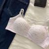 Ropa interior japonesa sin marcas para mujer, sujetador de una pieza con escote fruncido y grande, anticaída, de una pieza, para niñas