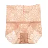 Explotaciones de comercio exterior ropa interior de encaje de cintura alta para mujer transparente hueca sexy de encaje bragas de cadera transpirables