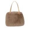 Bolso de Felpa Personalizado, Bolso de Hombro Cruzado, Bolso de Mujer de Piel Sintética de Zorro, Bolso Cuadrado Pequeño de Felpa de Color Puro Fresco y de Alta Gama