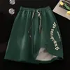 Pantalones cortos de hombre verano nuevos retro americano Pu guapos casuales de cinco puntos moda marca combinan con todo holgados pantalones deportivos