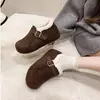Zapatos Birkenstock Individuales Casuales de Suela Gruesa Completamente Cubiertos Zapatos Peludos para Mujer 2026 Invierno Nuevos Botas de Nieve Cálidas Mocasines con Forro de Terciopelo Zapatos de Algodón