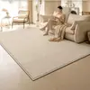 Tapete para Sala de Estar, Cor Creme, Liso, Lavável, Limpável com Pano, Sofá, Quarto, Luxo Leve, Alta Qualidade, Tapete Doméstico, Impermeável, Resistente a Manchas