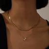 Collar Mini Burbuja 26 Letras Grandes Transfronterizo Europeo y Americano, Collar Multicapa Espiga, Regalo, Versátil y de Nicho