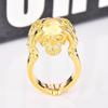 Anillo de cabeza de calavera punk estilo punk europeo y americano chapado en oro de 18 quilates anillo vintage joyería de mano al por mayor
