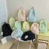 Nova Mochila Escolar Rosa Claro Estilo Japonês de Alto Valor Estético para Meninas, Mochila com Laço Colorido Doce, Bolsa Leve de Duas Alças para Alunos do Ensino Fundamental II e Médio