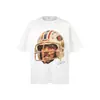 Camiseta de Manga Corta con Estampado de Personaje Retro Americano de Moda, Peso Pesado, 250g, para Hombre, Nuevo Corte Holgado, Venta al por Mayor Transfronteriza