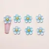 Acessórios para Unhas Artísticas Flor de Cinco Pétalas Multicor Peças Pequenas de Resina Materiais para Brincos DIY Flor Arco-Íris Decorações de Unhas Vestíveis