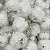Borlas de Perla Rosa de Alta Resistencia, Bolas Florales, Cuentas con Agujero Recto, Accesorios para Bolígrafos Portátiles DIY, Cadenas para Teléfono Móvil, Llaveros