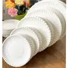 Prato de Jantar Descartável Prato de Bolo de Aniversário Prato de Papel para Festa Louça Branco Boa Pintura Comida Lanche Piquenique Prato de Papel