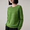 Suéter Redondo de Malha Grossa para Outono/Inverno, Nova Coleção de Pronta-a-Vestir de Primeira Linha para Mulheres, Camisa Básica Simples e Elegante de Manga Longa