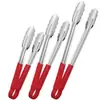 Clip de Flor de Ciruelo de Plástico Rojo Brillante de Acero Inoxidable 304, Clip para Pan Engrosado con Anillo, Pinza para Alimentos, Clip para Buffet, Clip para Barbacoa