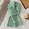 Bufanda Gruesa de Lana de Color Sólido Cálida para Mujer, Estilo Japonés Otoño e Invierno, Versátil de Gama Alta, Calentador de Cuello Simple Tejido Coreano