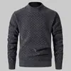 Nuevo Suéter de Punto Casual de Cuello Medio Alto para Hombre, Tejido de Punto Grueso con Forro Polar Integrado, Capa Base de Suéter Otoño e Invierno