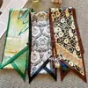 Bufanda Larga de Seda Estilo Nuevo Pañuelo para la Cabeza Cinta para el Cabello Protector de Cuello Bufanda Pequeña Profesional Bufanda Delgada Versátil Moda Cinturón de Cintura Bufanda de Seda