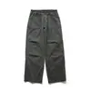 Pantalones rectos de workwear retro americano para hombre, diseño único estilo japonés con bolsillos de doble capa, pantalones casuales con un ambiente moderno