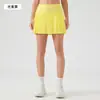 Nueva Falda Corta Deportiva de Yoga Fitness de Doble Capa Anti-Exposición de Secado Rápido para Mujer, Cintura Alta Adelgazante, Versátil y a la Moda