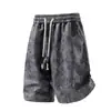Bermuda tie-dye estilo americano para homens, nova coleção de verão, corte solto, tamanho grande, estiloso e legal, bermuda esportiva colorida para homens, comprimento até o joelho