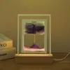 Luminária de Noite Pintura de Areia Movediça Criativa Transfronteiriça Base de Madeira Luminosa Decoração de Mesa de Quarto Enfeites Luz de Ambiente Presente de Aniversário