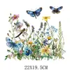 Venta al por mayor transfronteriza Acuarela Flor silvestre Mariposa Tinta blanca Estampado por transferencia de calor Patrón para ropa Pegatinas Logotipo por transferencia de calor Parches termoadhesivos