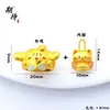 Esperando el nuevo colgante de gato lindo bañado en oro para mujer, un lindo collar de gato de la fortuna de dibujos animados, adorable accesorio para teléfono y llavero de gato mascota