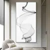 Geometría Moderna Blanco y Negro Línea Pintura Decorativa para Dormitorio Abstracta Minimalista Sala de Estar Comedor Pintura Colgante Porche Lejos frente a la puerta