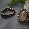 Pulsera de Ágata Negra Imitación Pulsera de Seis Caracteres Pulsera de Cuentas Budistas de Obsidiana de Colores Hilo de Cuentas Sueltas Adornos Wenwan