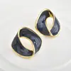 Pendientes de gota de aceite de banda de Möbius retro franceses Diseño de nicho Lujo ligero Esmalte Accesorios de pendientes de moda