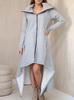 Ropa Nueva para Mujer Otoño e Invierno 2025 Europea y Americana Transfronteriza Amazon Moda Color Sólido Con Capucha Cremallera Holgada Versátil Vestido Sudadera