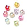 Cuentas cuadradas de azúcar prismáticas acrílicas con baño UV de alta calidad, para hacer pulseras de cadena para teléfono móvil, material de joyería con cuentas.