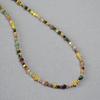 Collar elegante de lujo con cadena de clavícula, estilo japonés y coreano, con turmalina de color, piedra auténtica, cuentas de amor, luz de alta gama