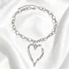 Estilo Europeo y Americano Transfronterizo de Moda Dulce-Cool Corazón Grande Cadena para Clavícula Exagerada de Gran Venta Moda Doble Capa Imitación de Perla Barroca Collar