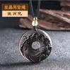 Collar con Colgante de Hebilla de la Paz de Obsidiana Hielo Signo del Zodíaco para Hombre Collar para Mujer Año del Zodíaco Tigre Colgante Patronus