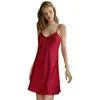 Lencería sexy de verano para mujer, caliente y seductora, camisola corta fina sin espalda, camisón