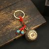 Llavero colgante de cornucopia de latón retro envejecido para hombre y mujer, colgante para llave de coche, dinero de cinco emperadores, calabaza, estilo chino