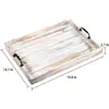 Bandeja de Madera para Uso Doméstico con Asa, Bandeja para Desayuno, Bandeja de Servicio, Bandeja para Café, Asa de Metal, Bandeja de Madera para Regalar