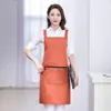 Delantal para Mujer Transpirable con Correa Moda Resistente al Aceite Anti-manchas Cocina Cocinero Cintura Resistente al Desgaste Logo de Trabajo Ropa de Trabajo