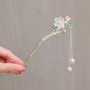 Flor de pêssego elegante antigo Hanfu Hairpin de alta qualidade Cheongsam Plate Hairpin Tassel Passo-a-passo novo chinês Hairpin Headwear