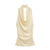 Pure Desire Chaleco de tirantes con cuello halter para chica hot para mujer 2025 Verano Nuevo Diseño Ropa exterior Espalda descubierta Delgado Sin mangas Top