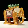 Elefante de Cerâmica Tang Sancai Artesanato Enfeites para Decoração de Casa Sala de Estar Entrada Presentes de Inauguração Casa Nova