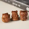 Gato de la Suerte de Madera de Durazno Sosteniendo Bambú Panda Accesorios Pulsera Tejida Hecha a Mano DIY Accesorios para Pulsera de Cuentas Budistas