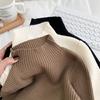 Suéter de Medio Cuello Alto para Niño Otoño e Invierno 2025 Nuevo Suéter Tejido Ajustado Elástico para Niños Moda
