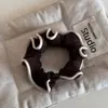Estilo Francés Chanel Borde Blanco Perla Anillo Intestino Grueso Cuerda para el Cabello Elegante Todo Fósforo Cabeza de Bola Anillo de Cabello de Alta Elasticidad Tocado Accesorios para el Cabello