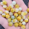 Amarelo Jade Lótus Fei Contas de Jade Soltas Contas de Lótus Brancas Mais Amarelas Pulseira Colar DIY Acessórios de Joias Contas