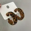 Brincos de argola largos com estampa de leopardo retrô para outono e inverno, apresentando um design único, modernos e versáteis, exalando um estilo chique e de luxo discreto, perfeitos para mulheres