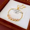 Pulsera de Amor Bañada en Oro Real, Lujo Ligero, Pulsera Ajustable de Circonita de Alta Gama, Joyería de Mano de Moda, Simple y Versátil, Venta al por Mayor