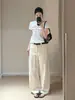 Camiseta Casual de Manga Curta com Estampa de Letras Estilo Coreano para Mulheres, Top Básico Versátil de Moda Slim Fit para o Verão