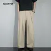 Pantalones Casuales de Color Sólido Otoño Nuevo Estilo para Hombre Caída Estilo Hong Kong Sensación de Alta Gama Pantalones de Traje Pierna Recta Sueltos Pantalones de Traje Modernos