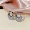 Brincos Populares de Zircônia Microincrustada de Luxo da Temu para Mulheres, Brincos da Moda e Versáteis em Estilo Europeu e Americano, Brincos Simples e de Alto Padrão