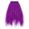 Falda de malla irregular más vendida de Amazon, falda tutú versátil de cintura alta multicapa de longitud media en stock